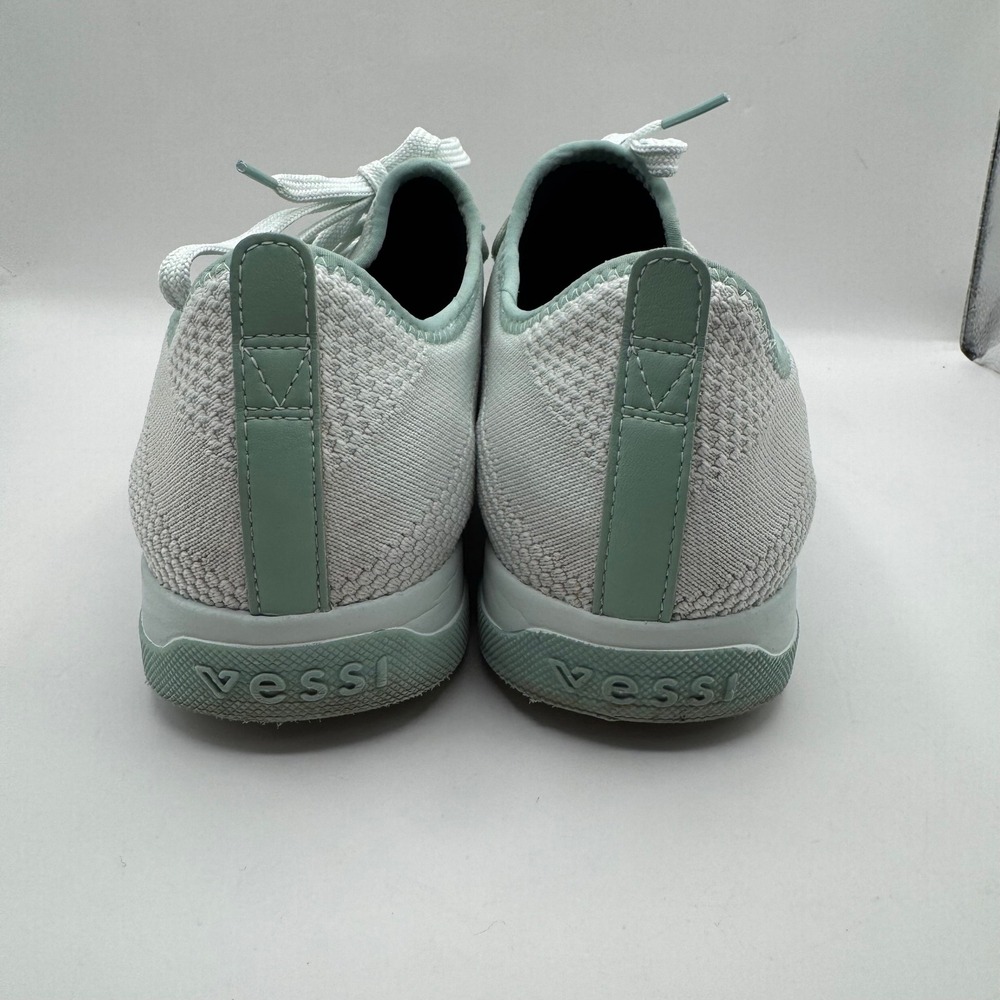 Vessi Weekend Sneaker Women 10 Grey Sage Green Waterproof Knit Low Top Shoes - Picture 3 of 12